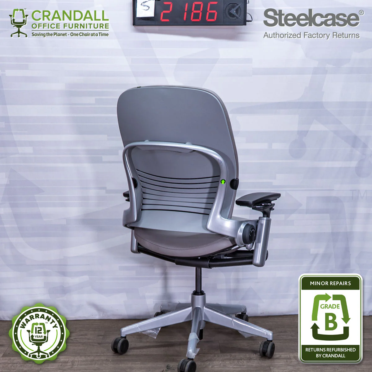 S-2186 - Steelcase V2 Leap - Grade B - Image 2