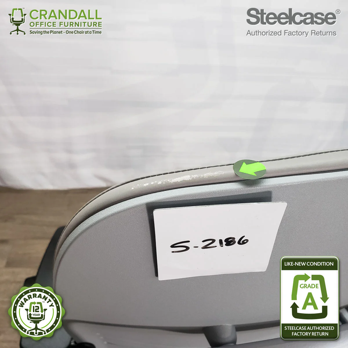 S-2186 - Steelcase V2 Leap - Grade B - Image 3