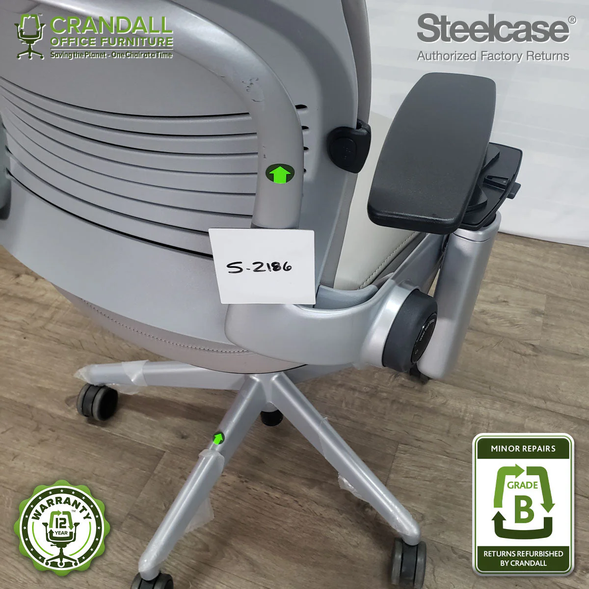 S-2186 - Steelcase V2 Leap - Grade B - Image 4
