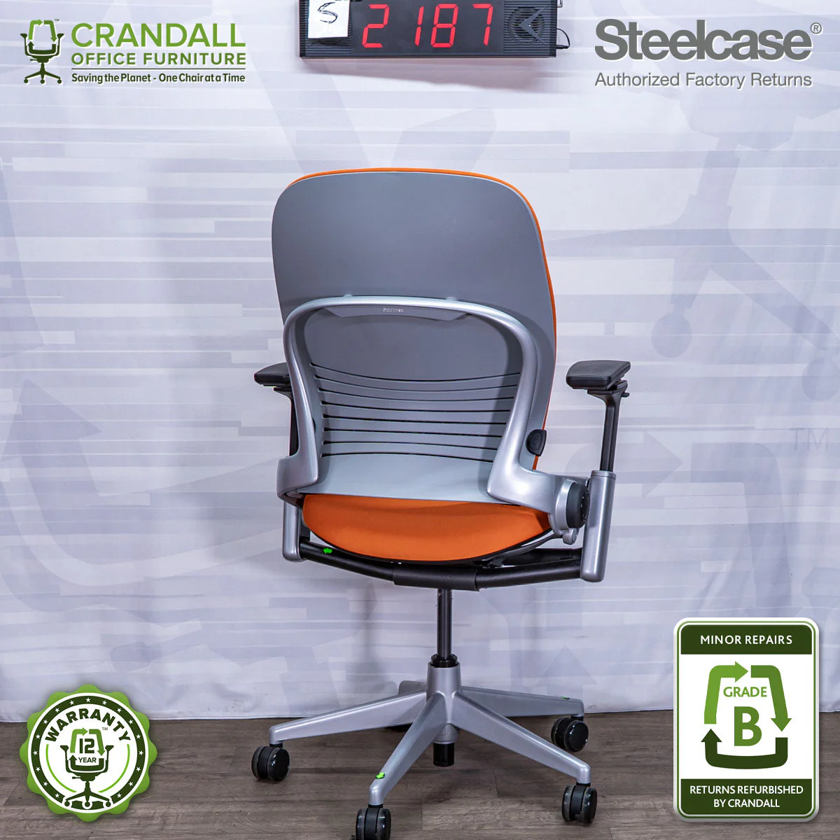 S-2187 - Steelcase V2 Leap - Grade B - Image 2