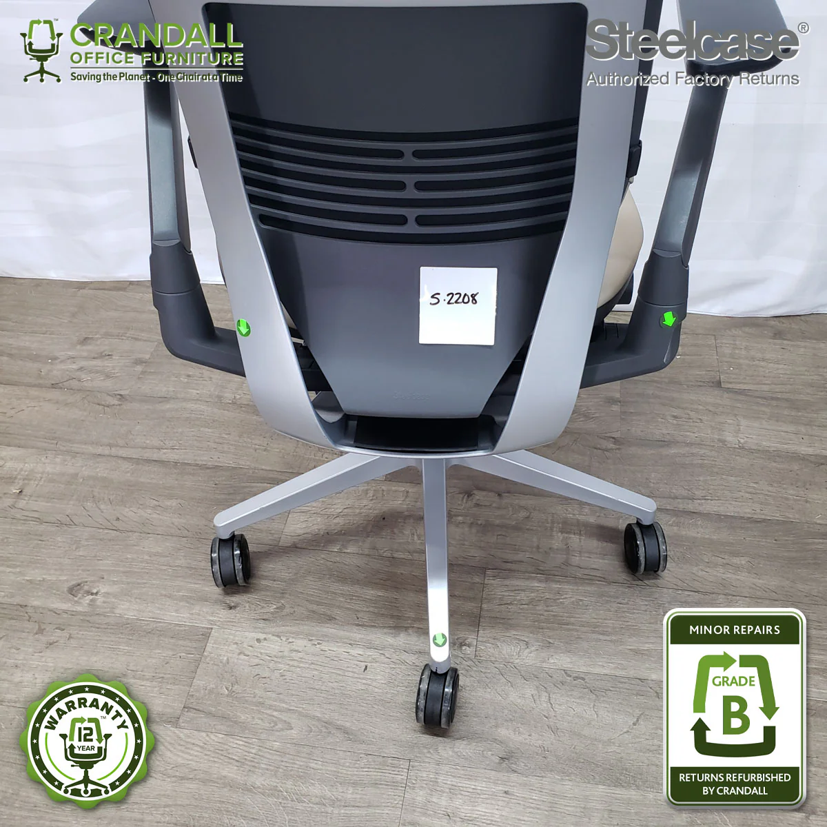 S-2208 - Steelcase Gesture with Headrest - Grade B - Image 3