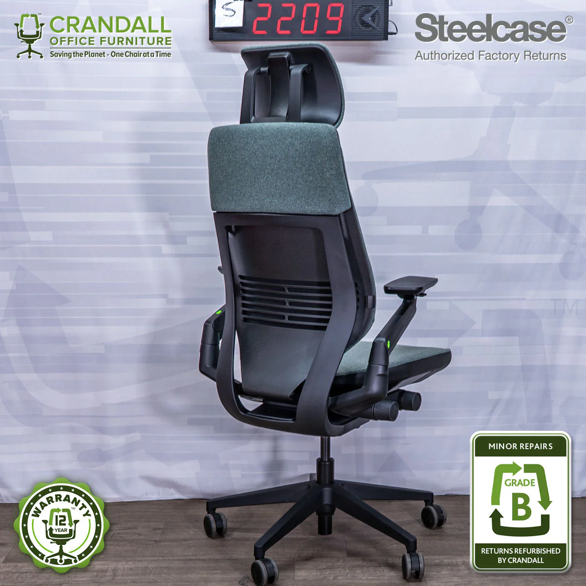 S-2209 - Steelcase Gesture with Headrest - Grade B - Image 2