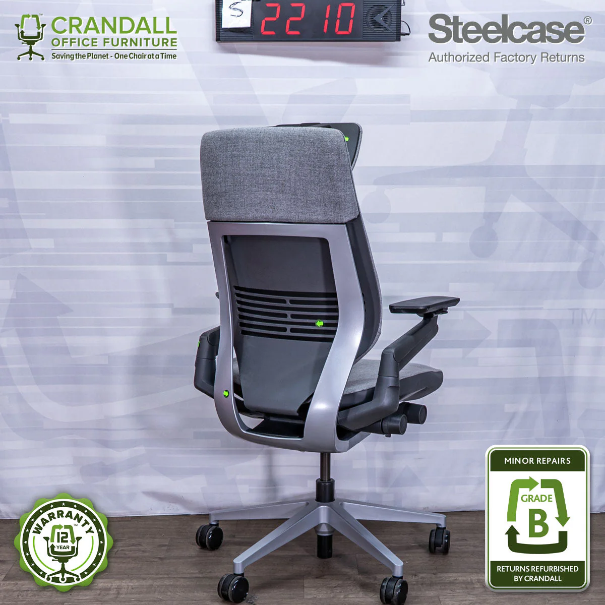 S-2210 - Steelcase Gesture with Headrest - Grade B - Image 2