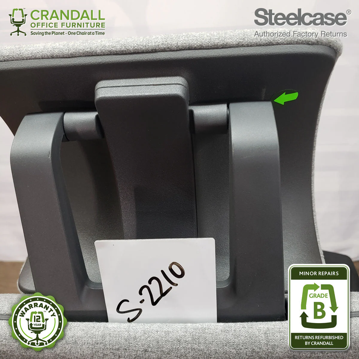 S-2210 - Steelcase Gesture with Headrest - Grade B - Image 4