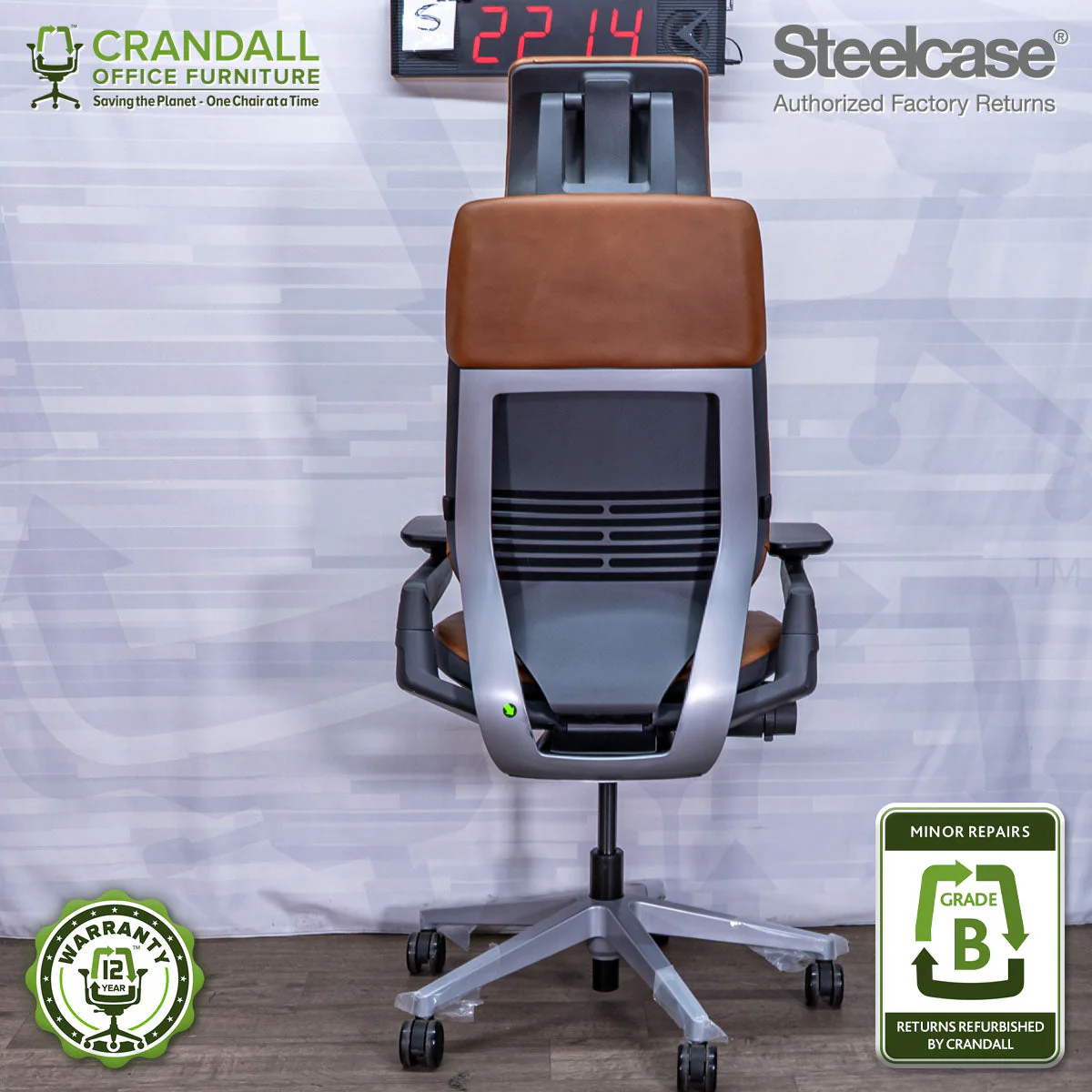 S-2214 - Steelcase Gesture with Headrest - Grade B - Image 2