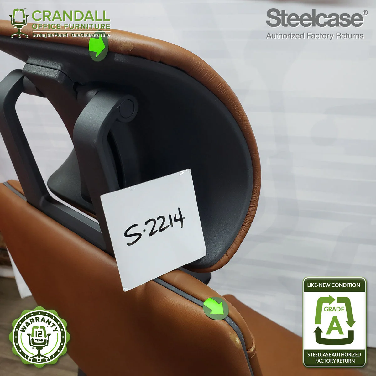 S-2214 - Steelcase Gesture with Headrest - Grade B - Image 3