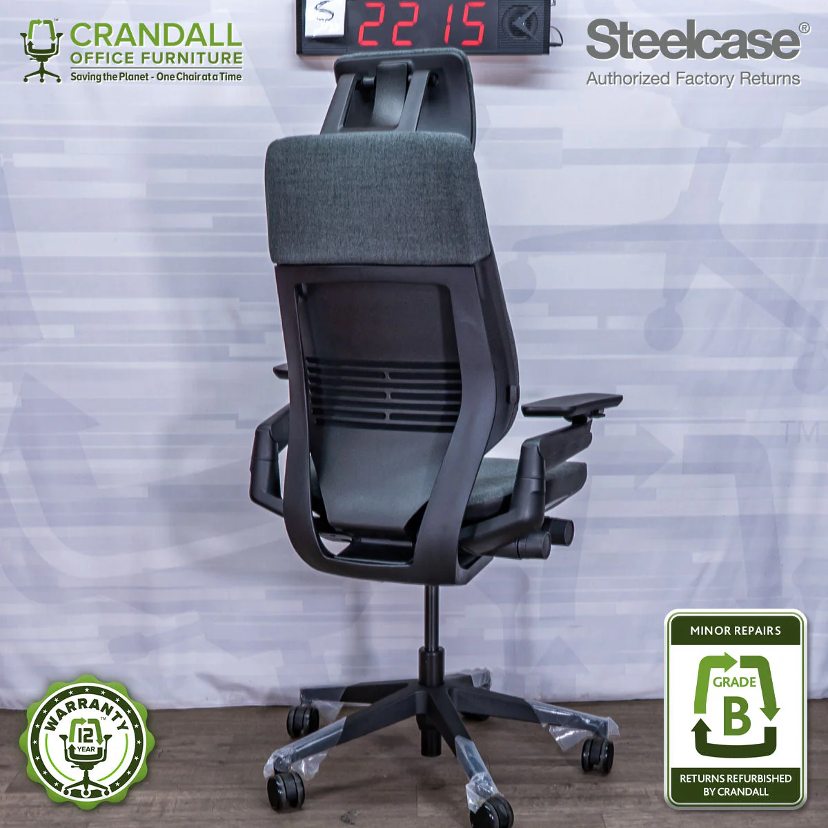S-2215 - Steelcase Gesture with Headrest - Grade B - Image 2