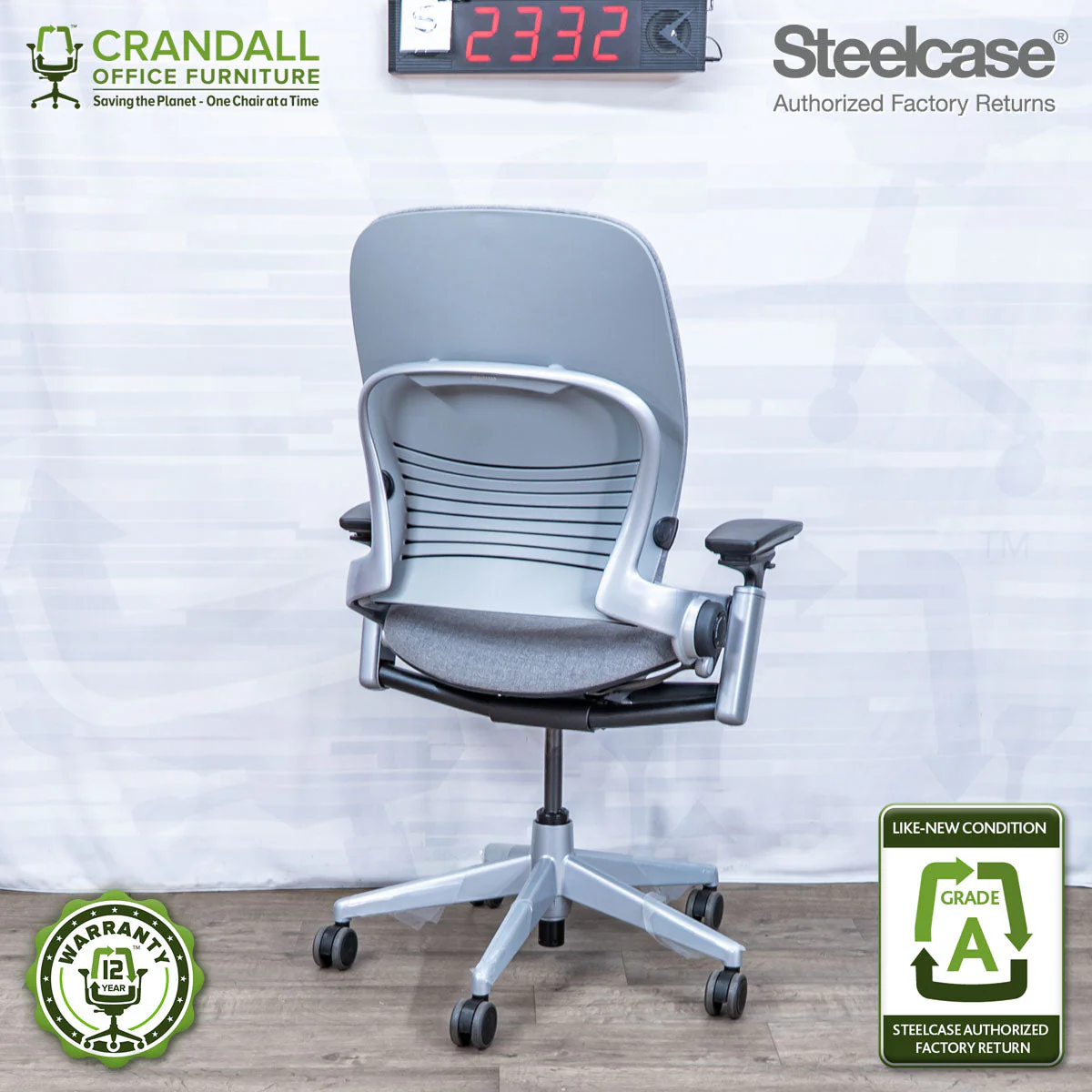 S-2332 - Steelcase V2 Leap - Grade A - Image 2