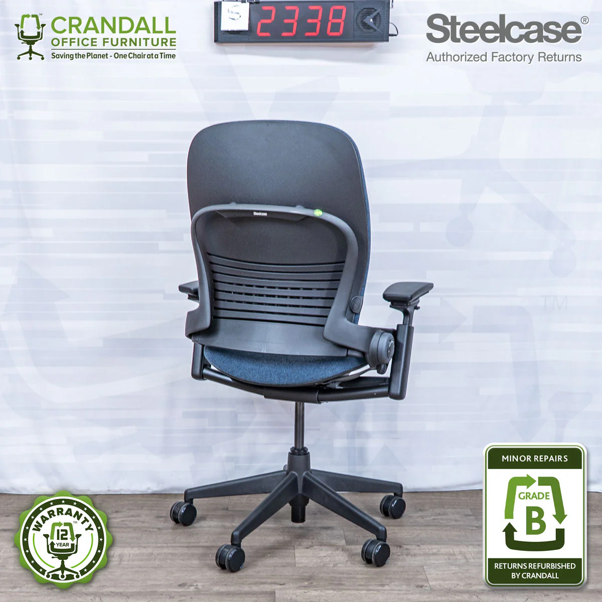 S-2338 - Steelcase V2 Leap - Grade B - Image 2