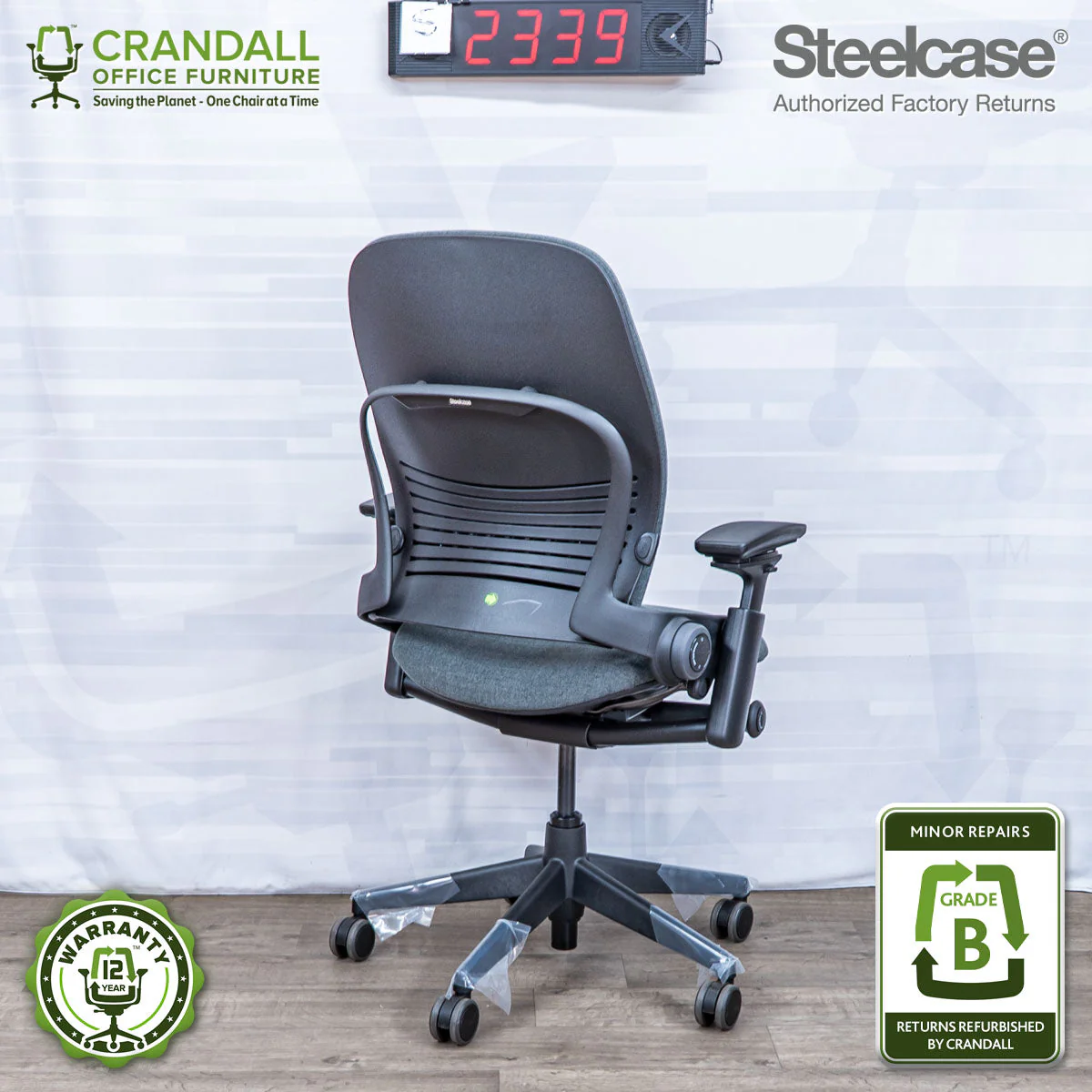 S-2339 - Steelcase V2 Leap - Grade B - Image 2