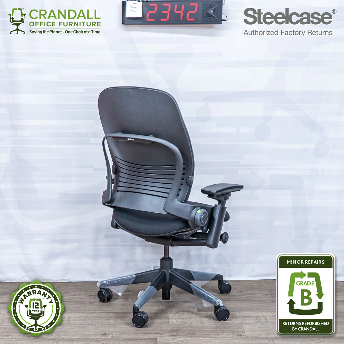 S-2342 - Steelcase V2 Leap - Grade B - Image 2