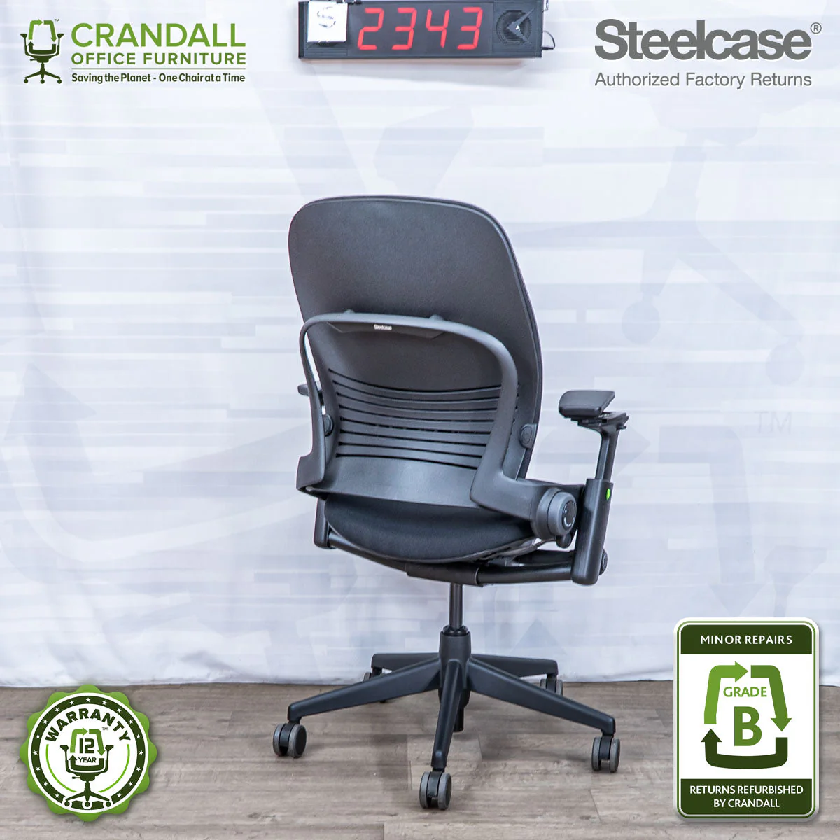 S-2343 - Steelcase V2 Leap - Grade B - Image 2
