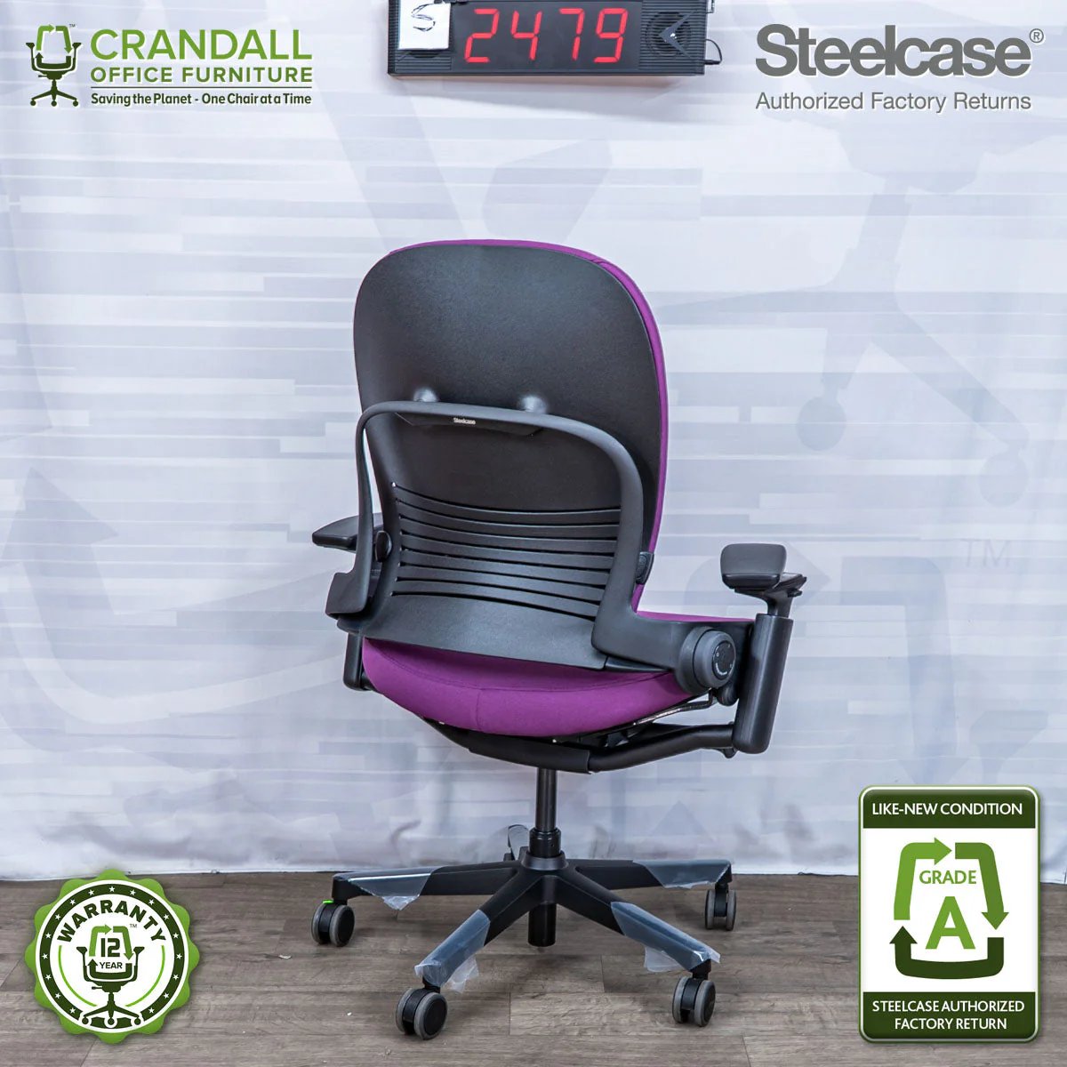 S-2479 - Steelcase V2 Leap Plus - Grade A - Image 2