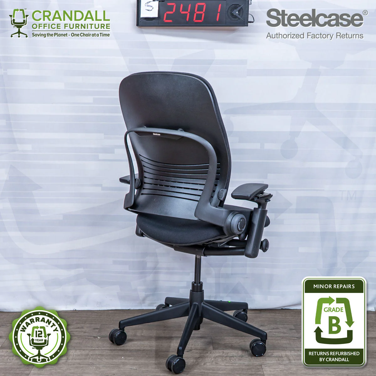 S-2481 - Steelcase V2 Leap - Grade B - Image 2
