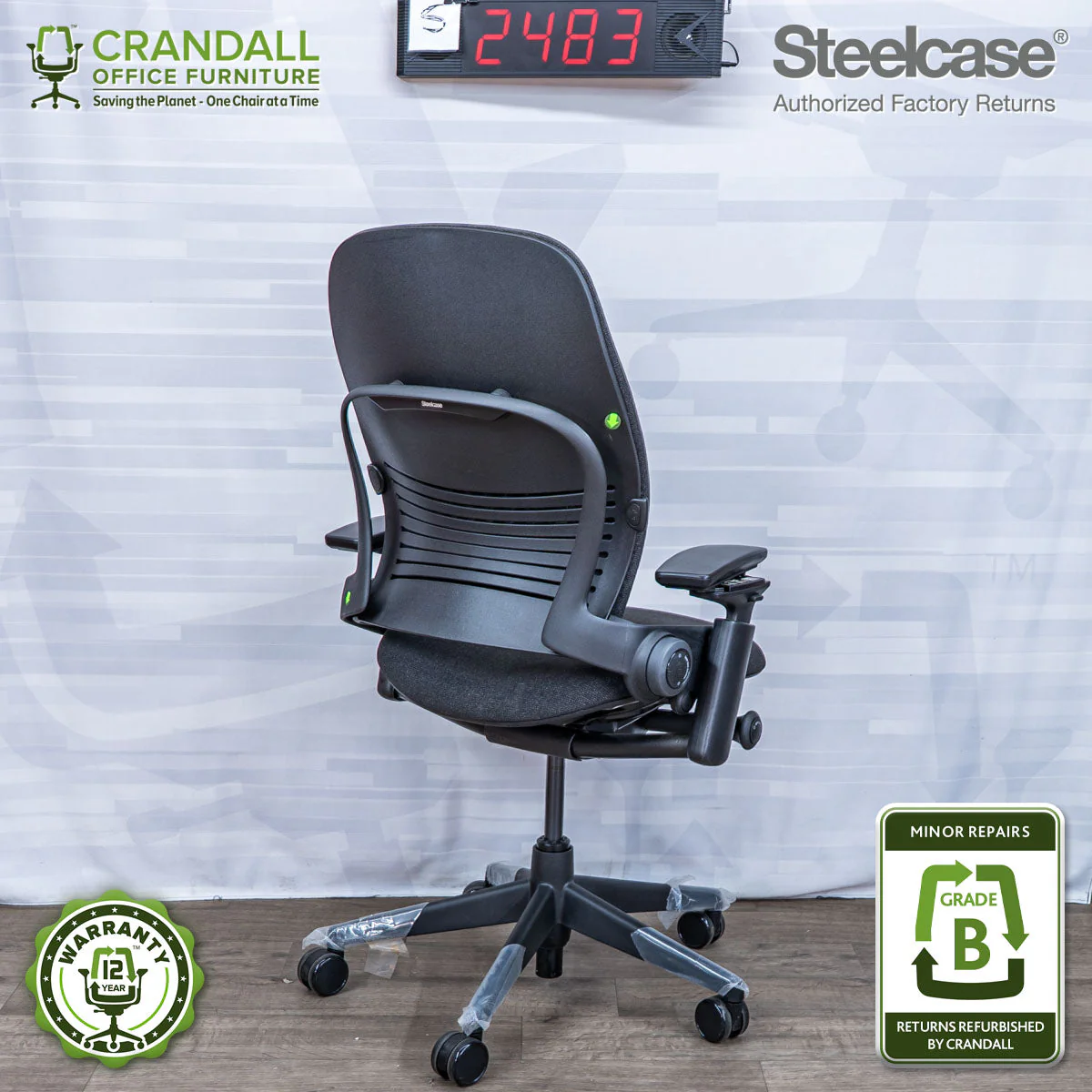 S-2483 - Steelcase V2 Leap - Grade B - Image 2