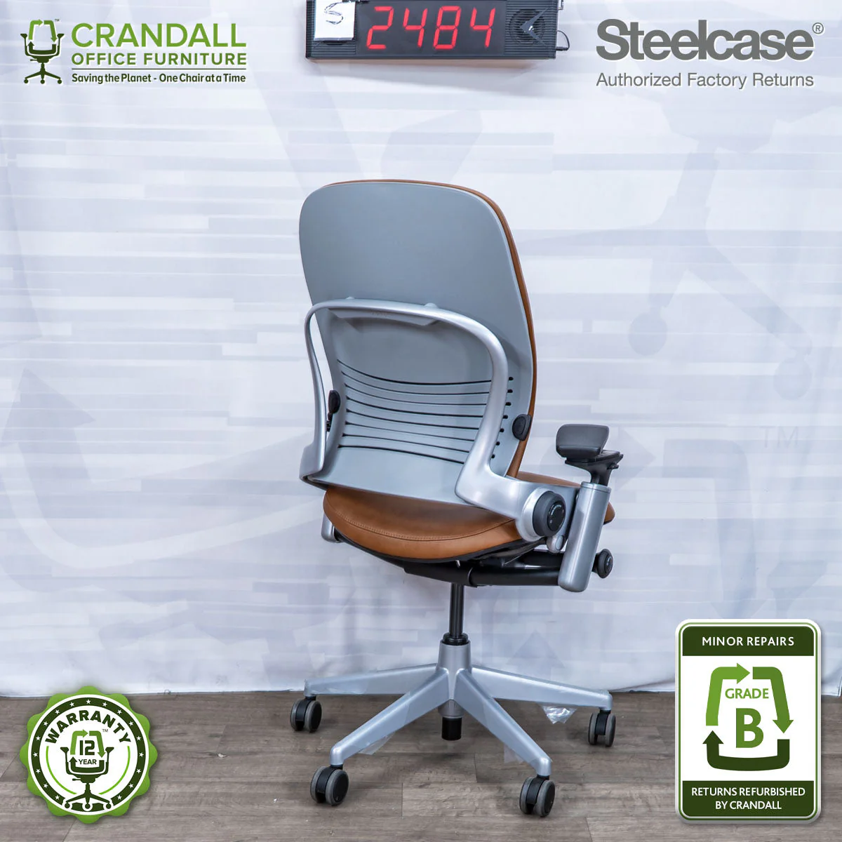 S-2484 - Steelcase V2 Leap - Grade B - Image 2