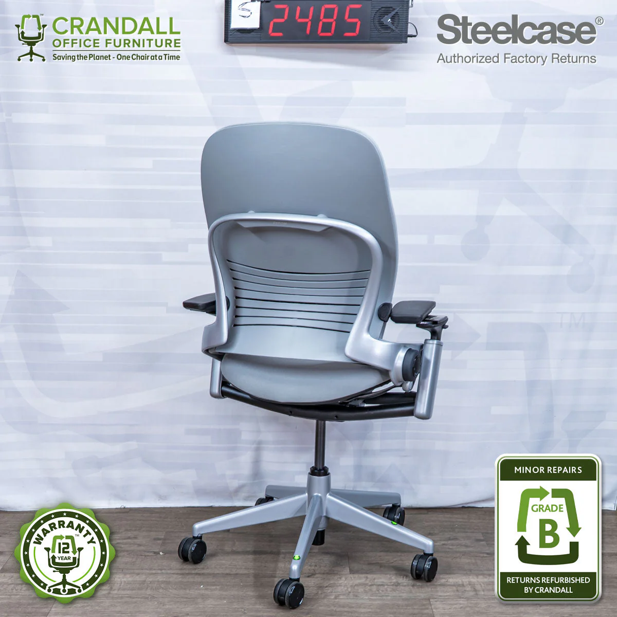 S-2485 - Steelcase V2 Leap - Grade B - Image 2