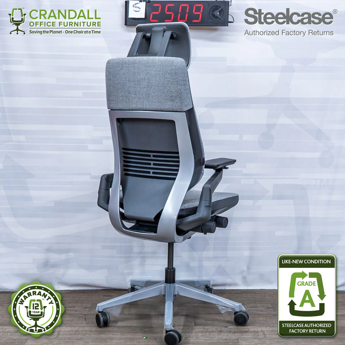 S-2509 - Steelcase Gesture with Headrest - Grade A - Image 2