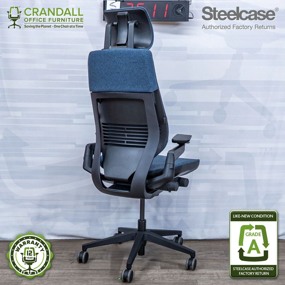 S-2511 - Steelcase Gesture with Headrest - Grade A - Image 2