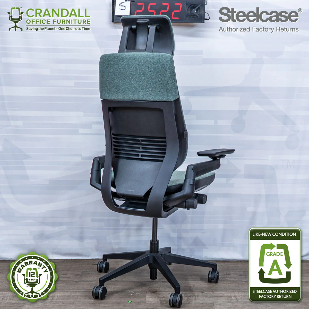 S-2522 - Steelcase Gesture with Headrest - Grade A - Image 2