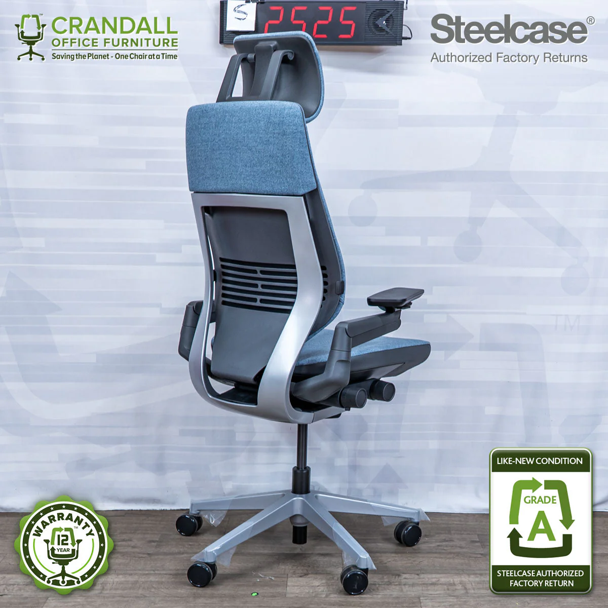 S-2525 - Steelcase Gesture with Headrest - Grade A - Image 2