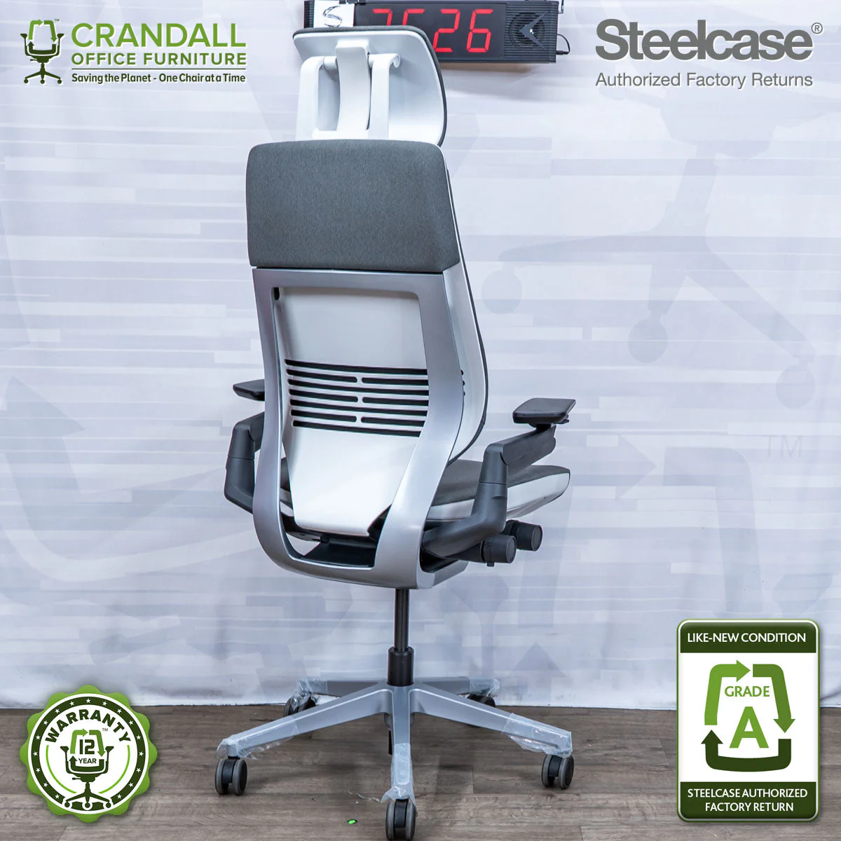 S-2526 - Steelcase Gesture with Headrest - Grade A - Image 2