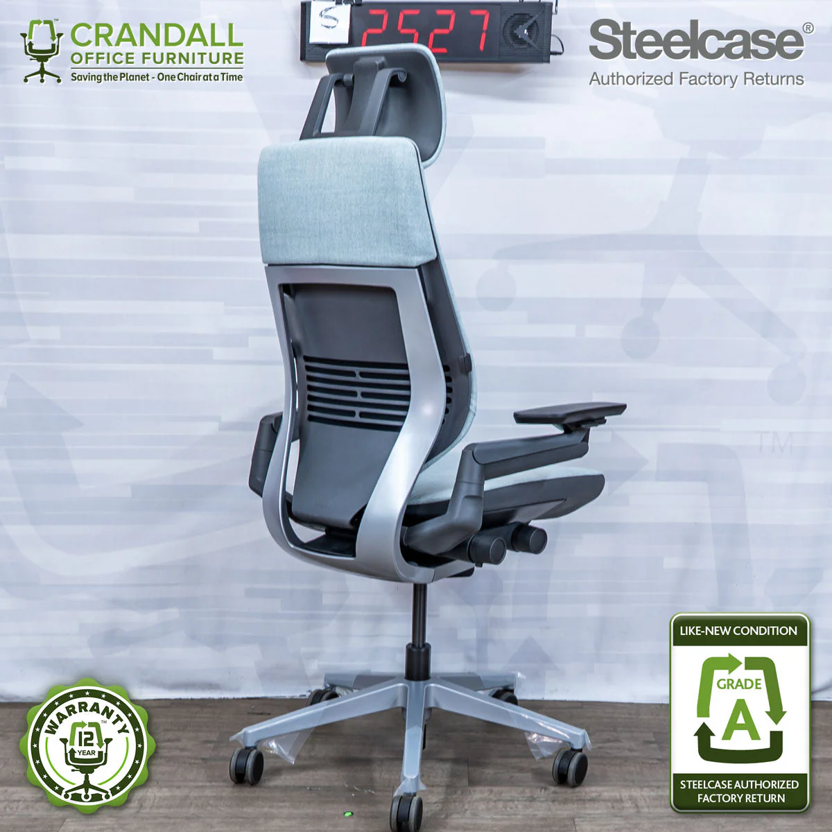 S-2527 - Steelcase Gesture with Headrest - Grade A - Image 2