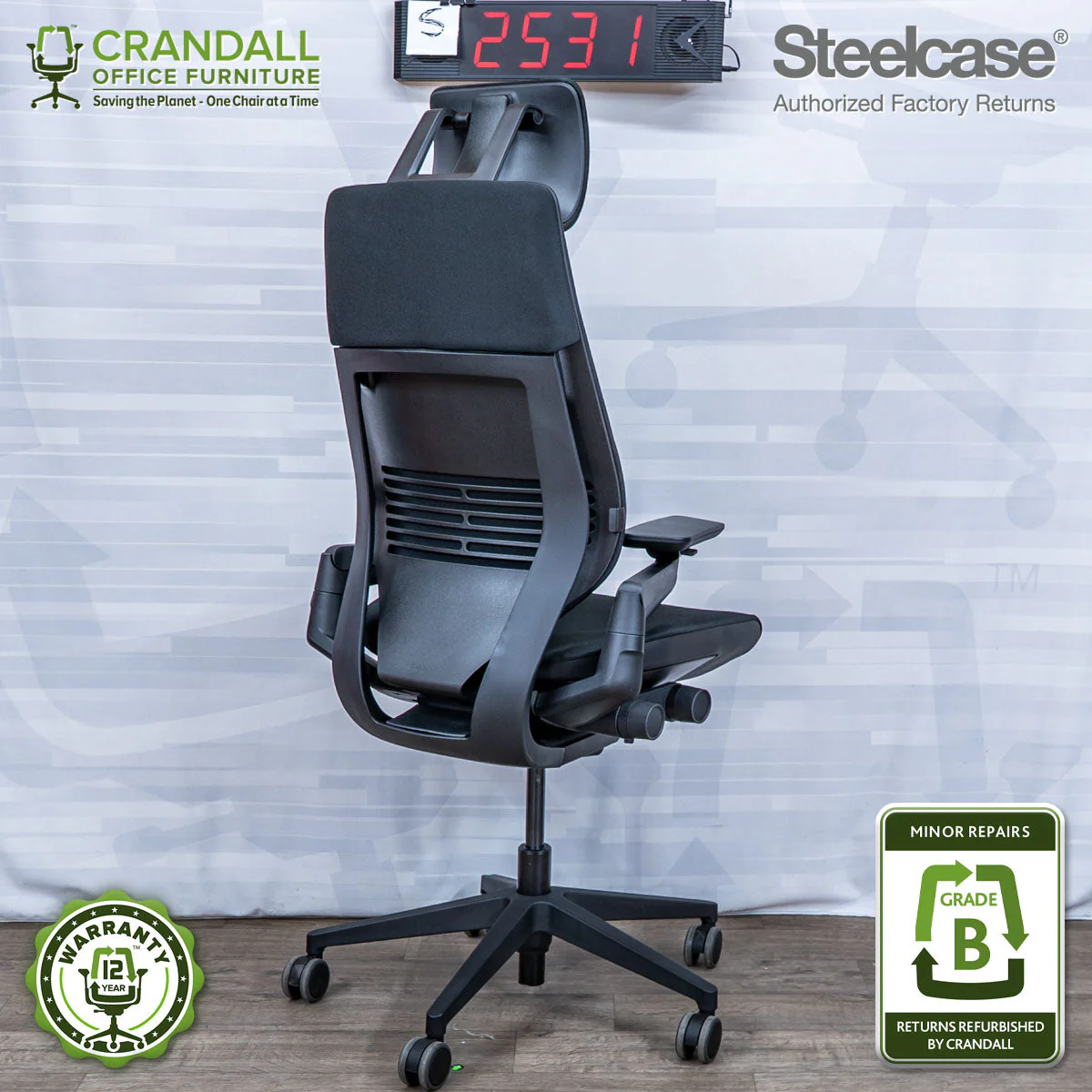 S-2531 - Steelcase Gesture with Headrest - Grade B - Image 2