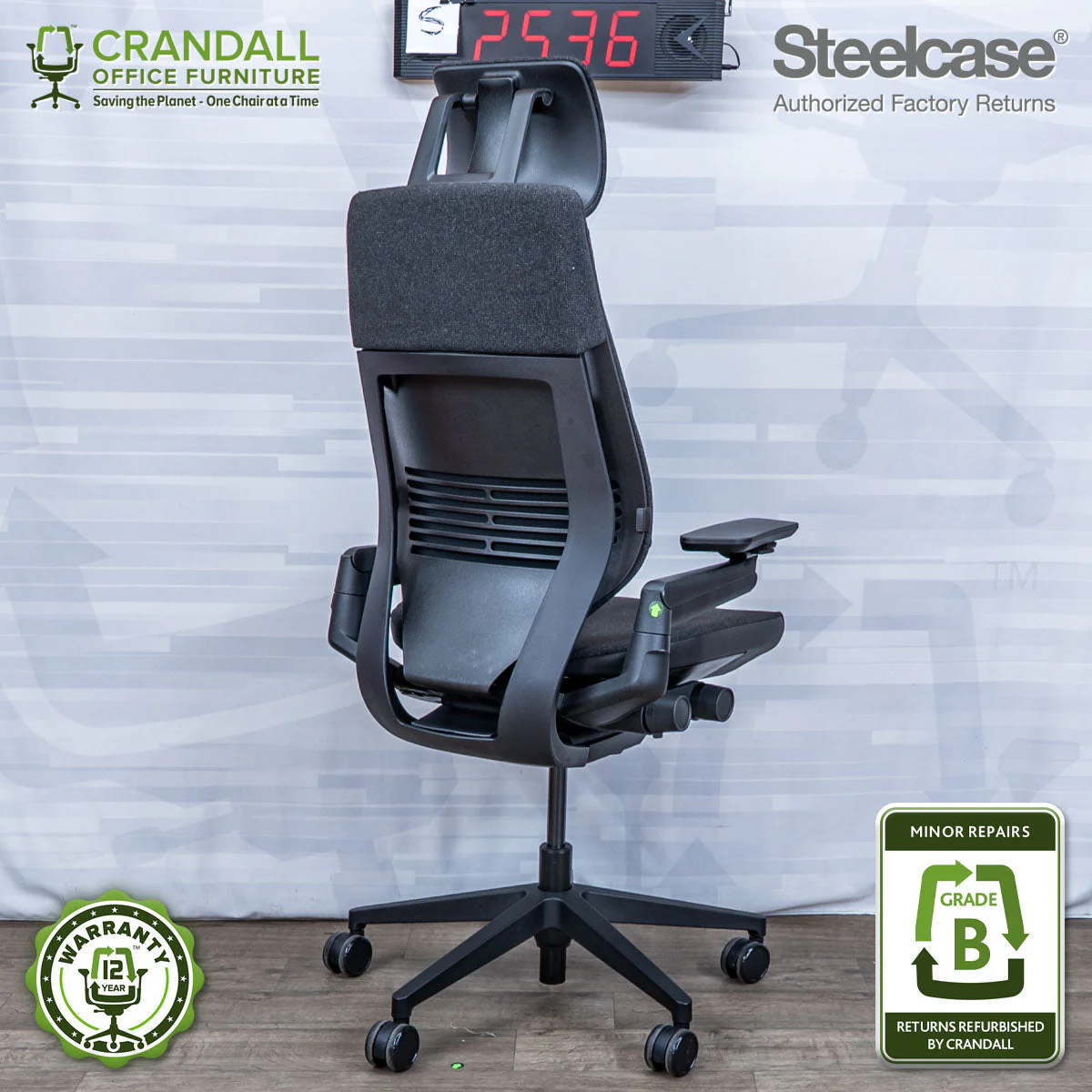S-2536 - Steelcase Gesture with Headrest - Grade B - Image 2