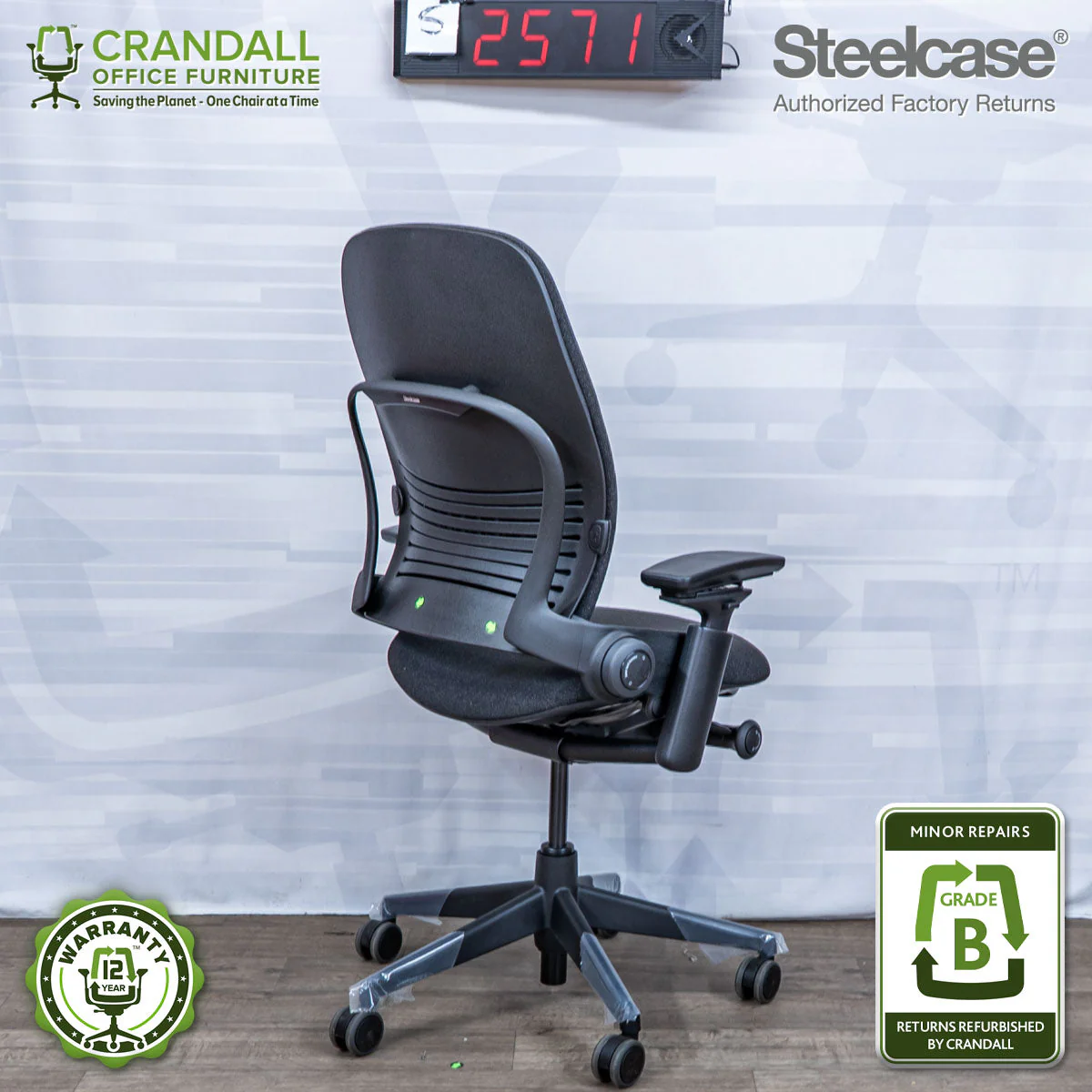 S-2571 - Steelcase V2 Leap - Grade B - Image 2
