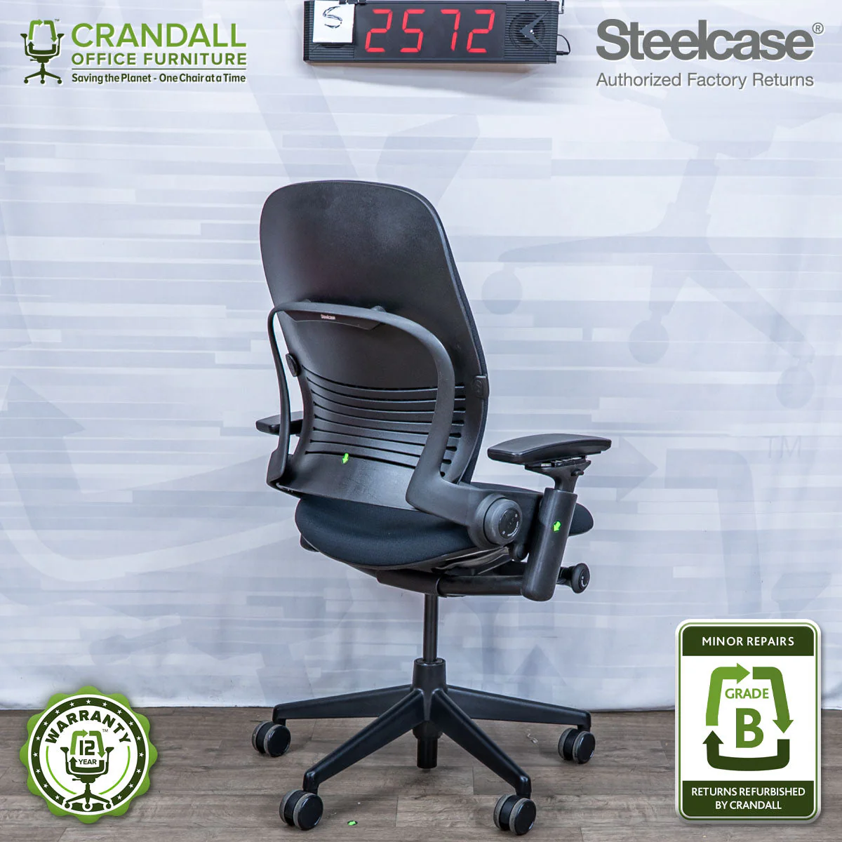 S-2572 - Steelcase V2 Leap - Grade B - Image 2