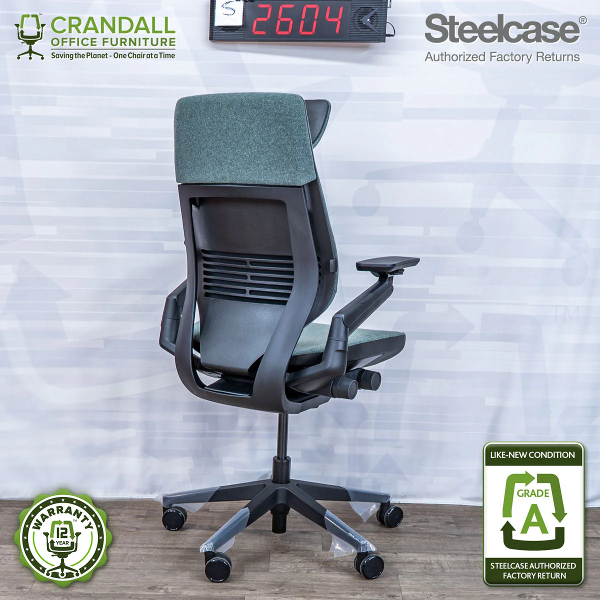 S-2604 - Steelcase Gesture with Headrest - Grade A - Image 2