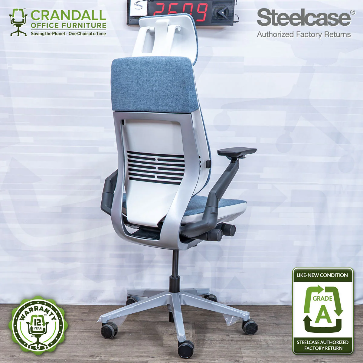 S-2609 - Steelcase Gesture with Headrest - Grade A - Image 2
