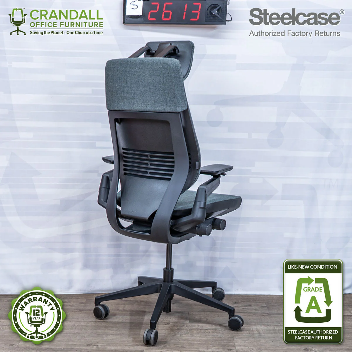 S-2613 - Steelcase Gesture with Headrest - Grade A - Image 2