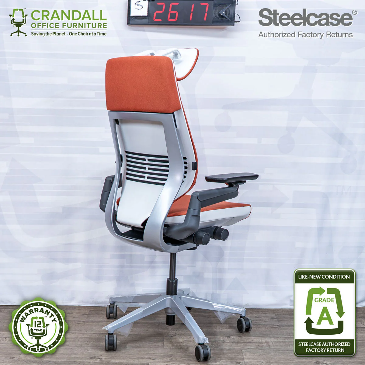 S-2617 - Steelcase Gesture with Headrest - Grade A - Image 2