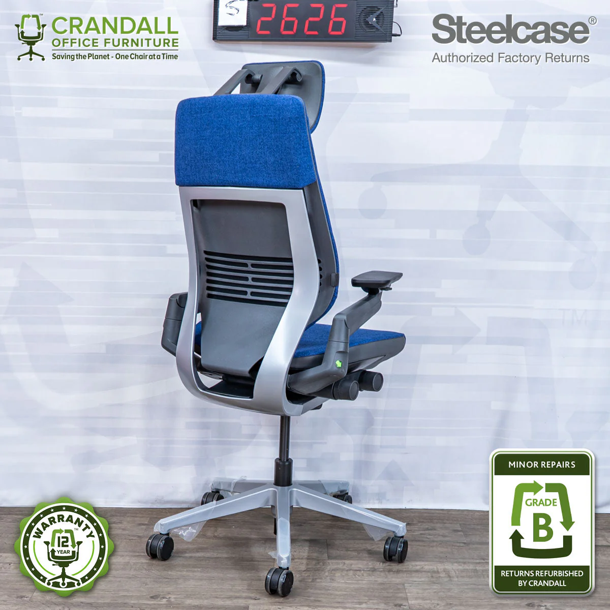 S-2626 - Steelcase Gesture with Headrest - Grade B - Image 2