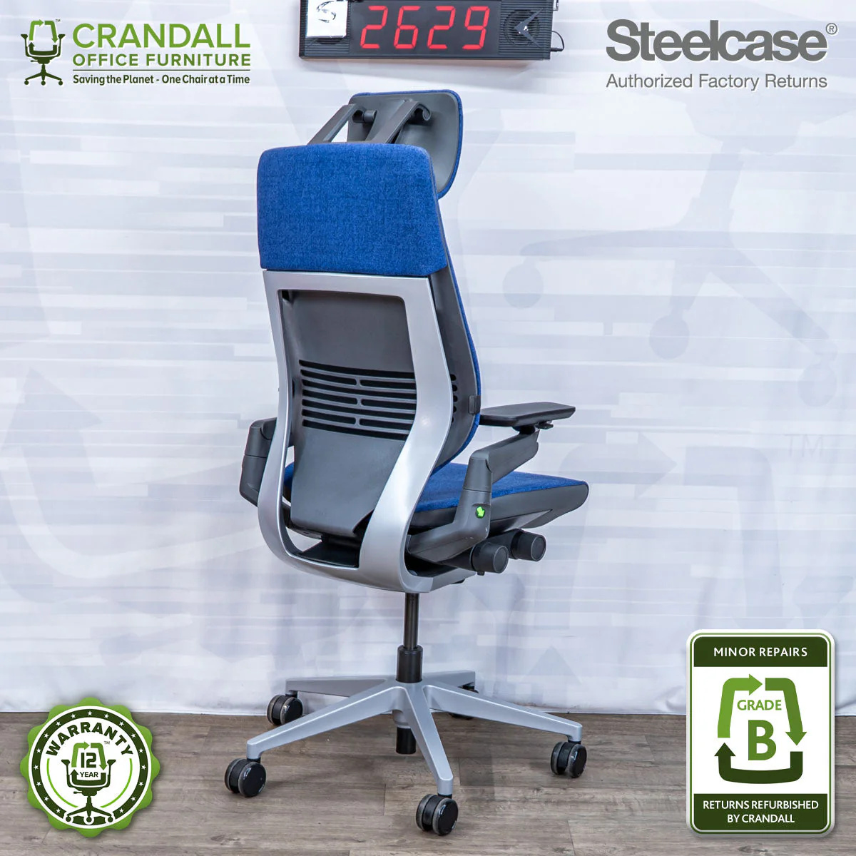 S-2629 - Steelcase Gesture with Headrest - Grade B - Image 2