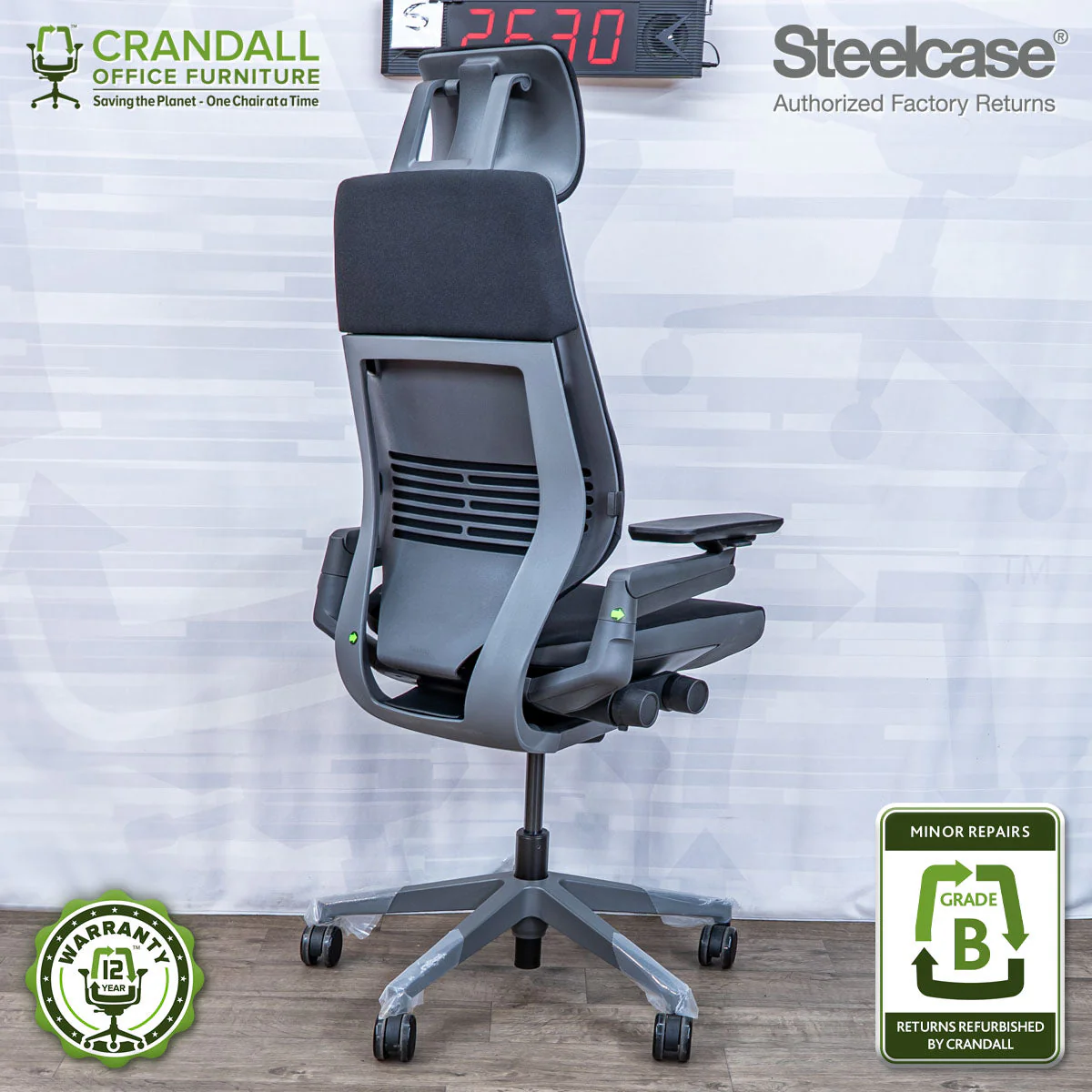 S-2630 - Steelcase Gesture with Headrest - Grade B - Image 2
