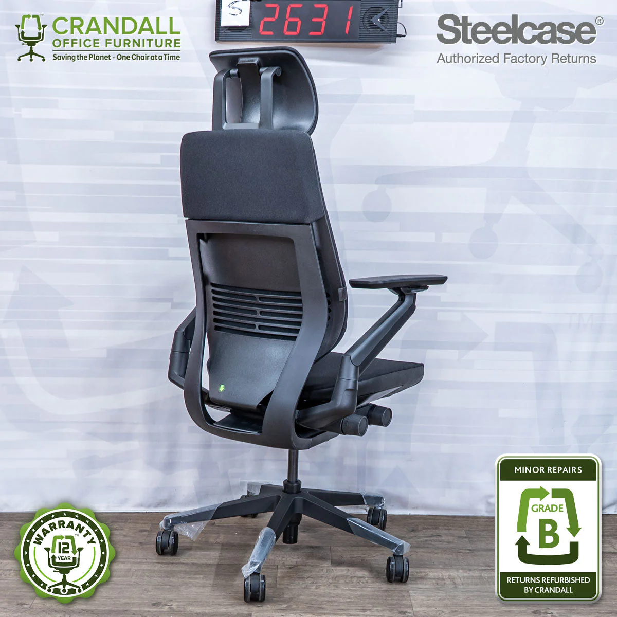 S-2631 - Steelcase Gesture with Headrest - Grade B - Image 2