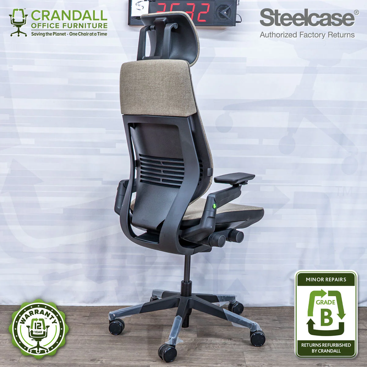 S-2632 - Steelcase Gesture with Headrest - Grade B - Image 2