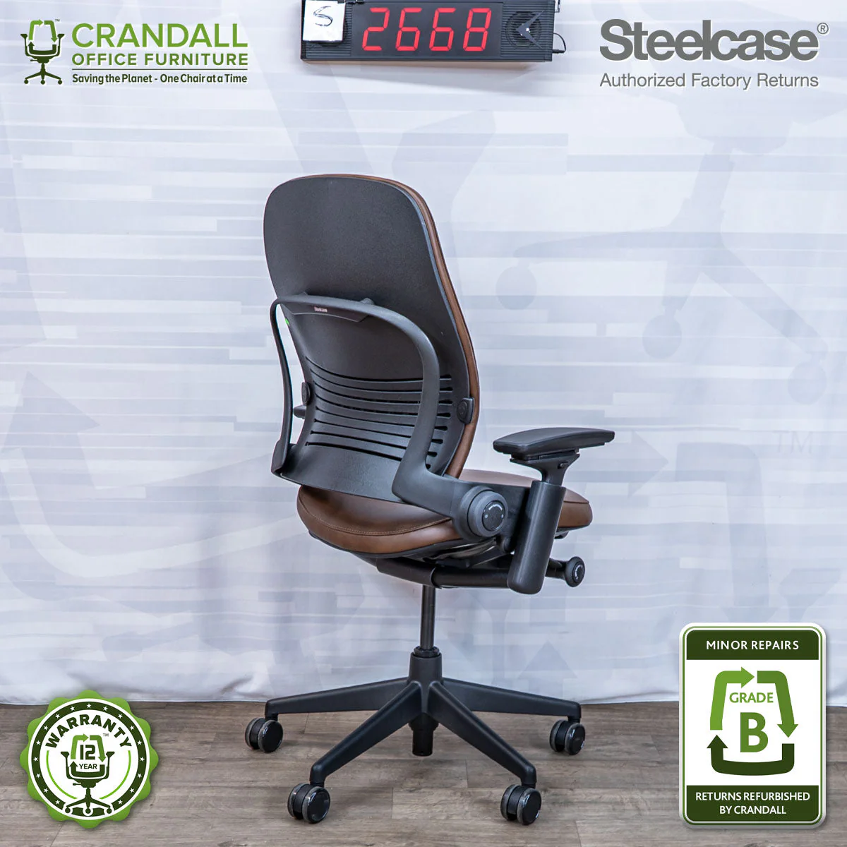 S-2668 - Steelcase V2 Leap - Grade B - Image 2