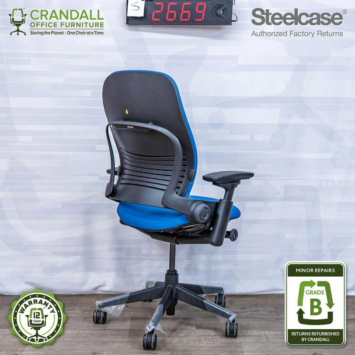 S-2669 - Steelcase V2 Leap - Grade B - Image 2