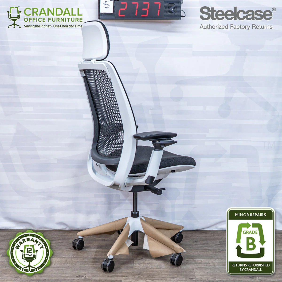 S-2737 - Steelcase Series 2 with Headrest - Grade B - Image 2