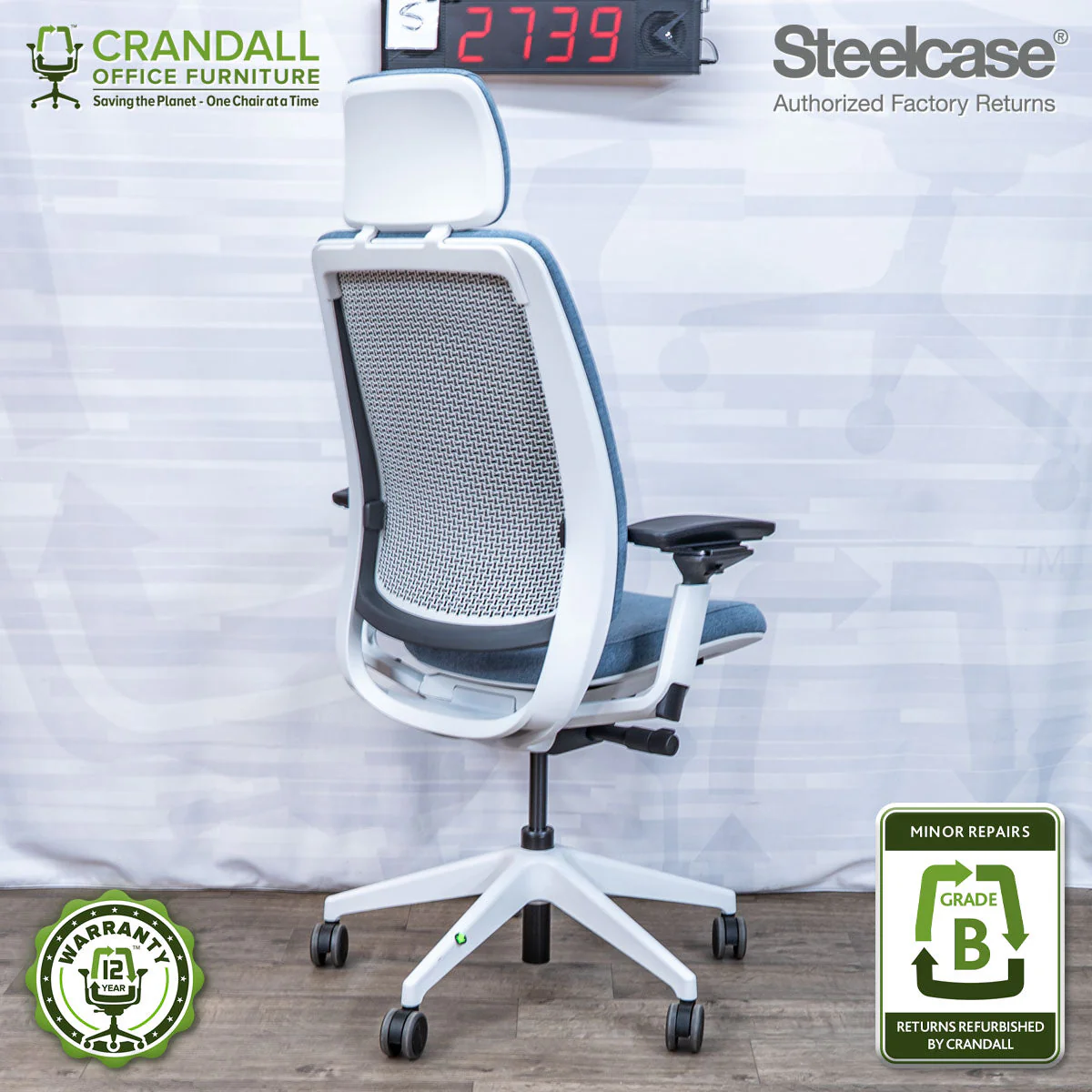 S-2739 - Steelcase Series 2 with Headrest - Grade B - Image 2