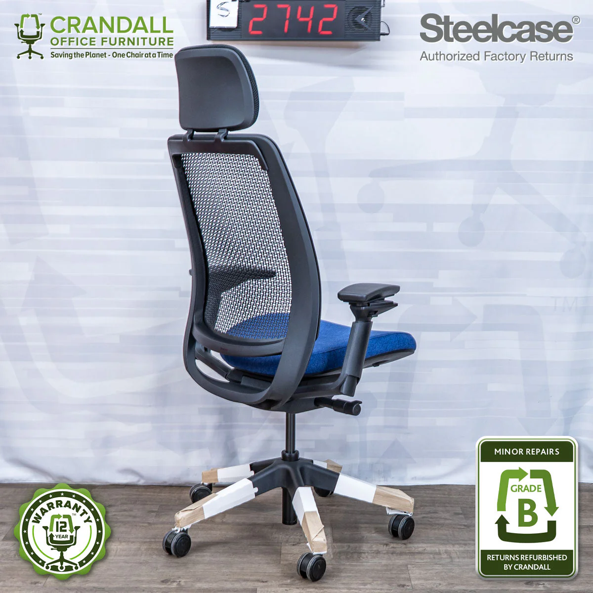 S-2742 - Steelcase Series 2 with Headrest - Grade B - Image 2