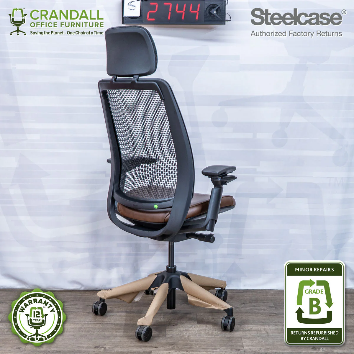 S-2744 - Steelcase Series 2 with Headrest - Grade B - Image 2