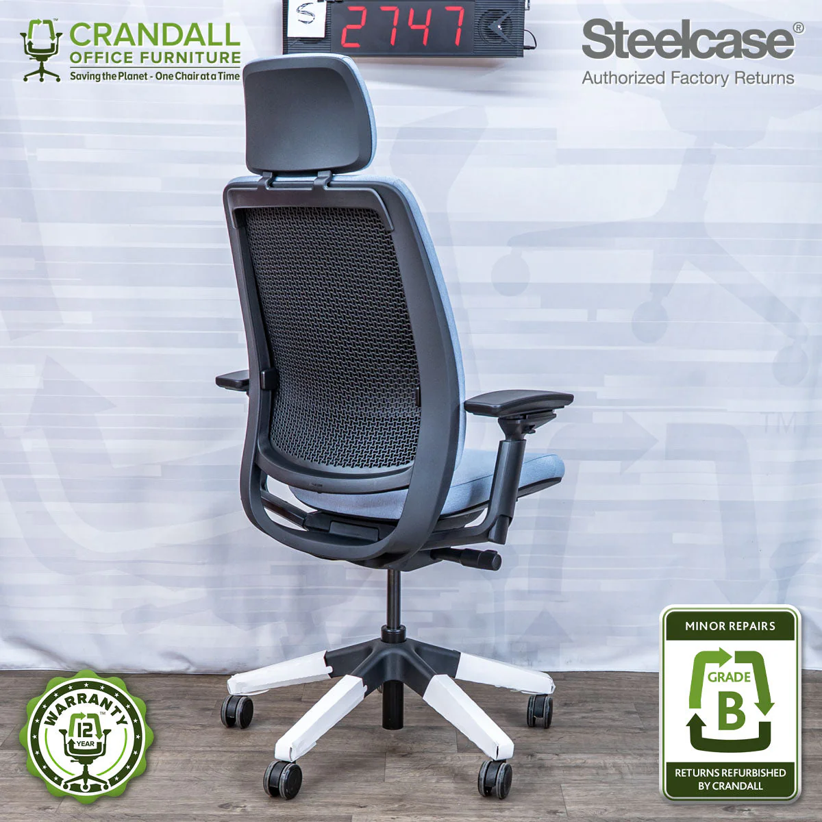 S-2747 - Steelcase Series 2 with Headrest - Grade B - Image 2