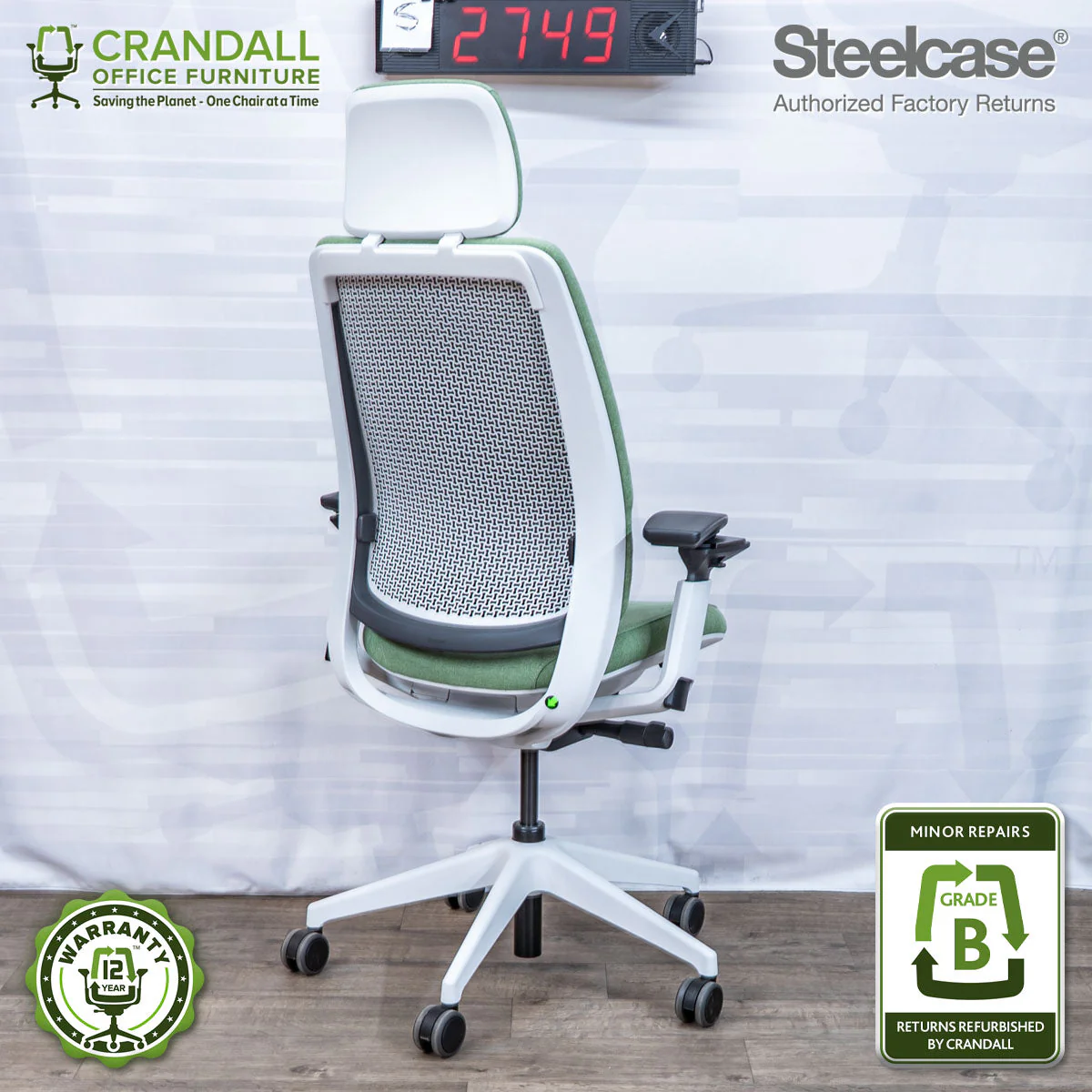 S-2749 - Steelcase Series 2 with Headrest - Grade B - Image 2