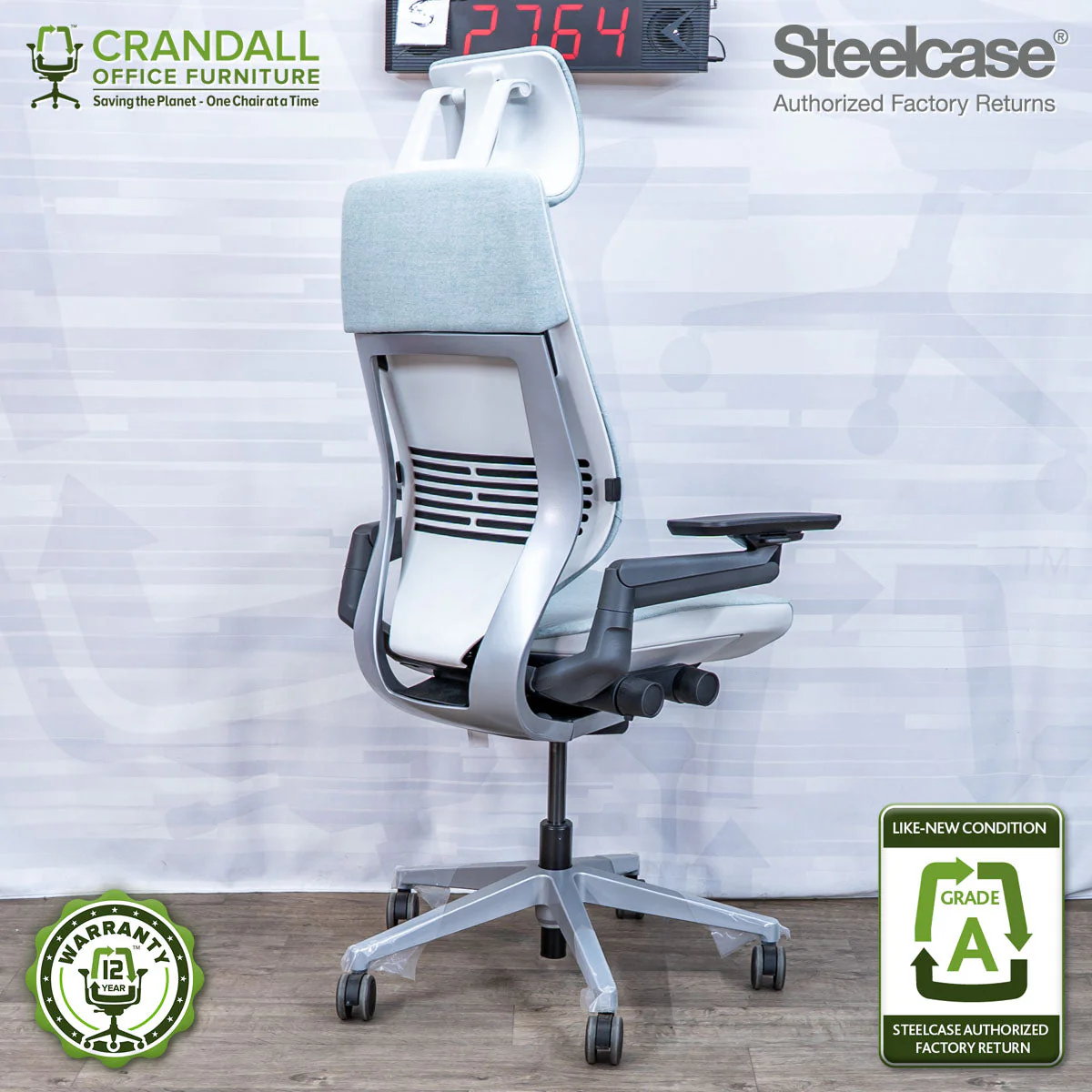 S-2764 - Steelcase Gesture with Headrest - Grade A - Image 2