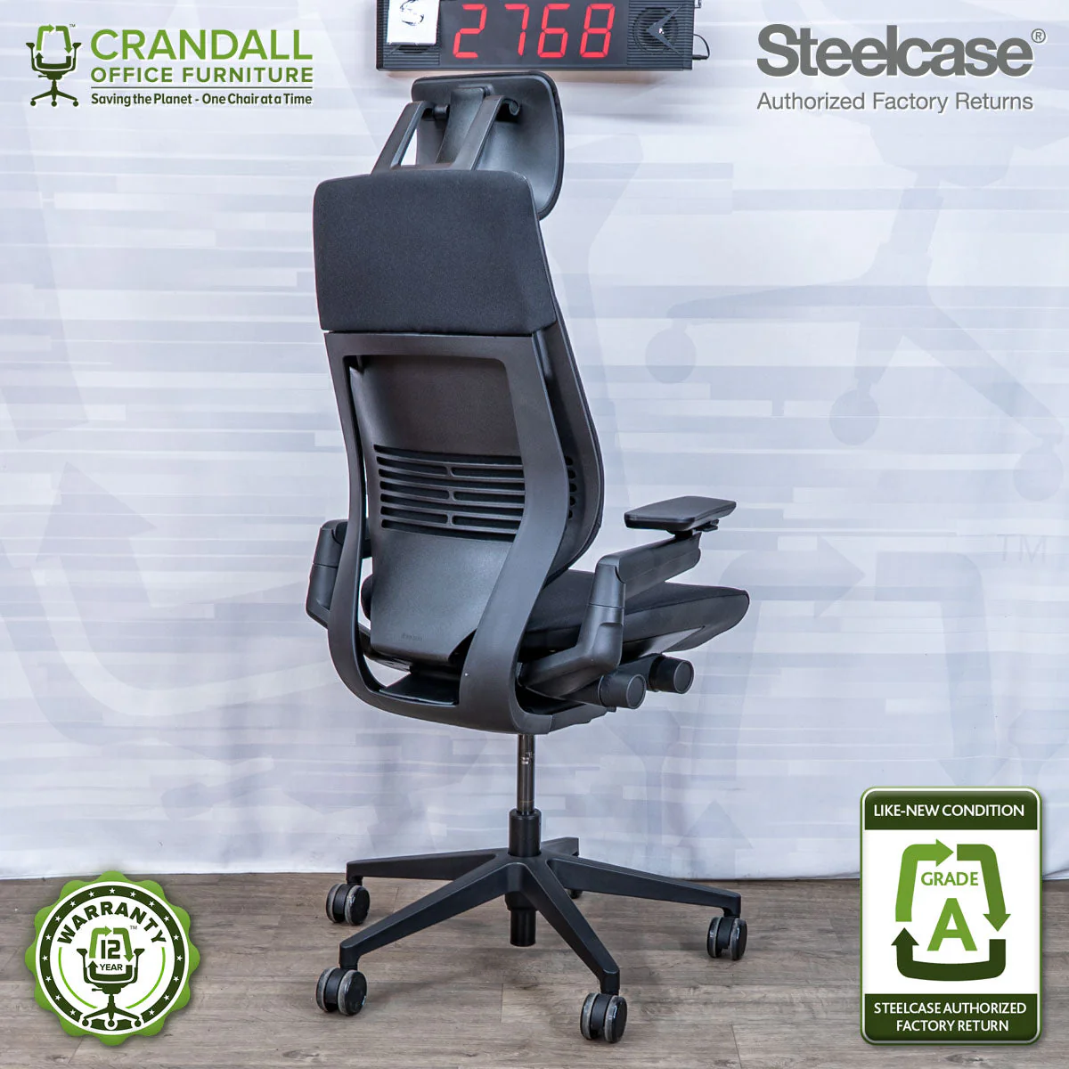 S-2768 - Steelcase Gesture with Headrest - Grade A - Image 2